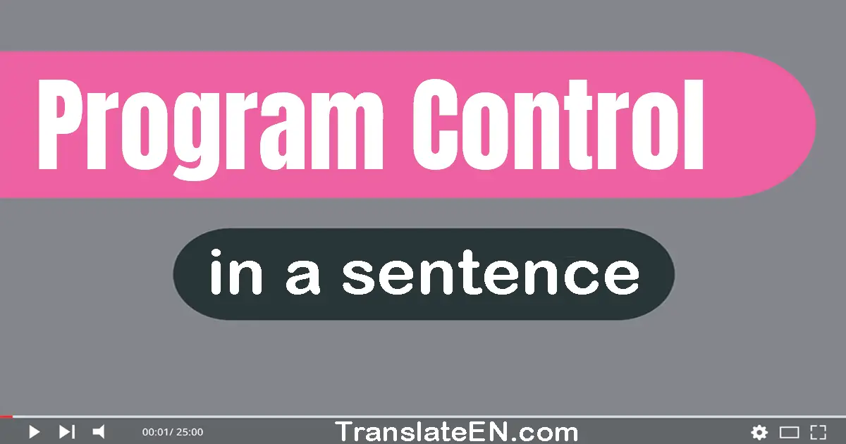 Program Control in a sentence