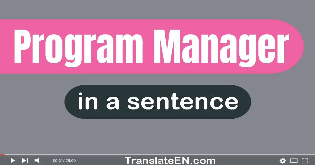 Program Manager in a sentence