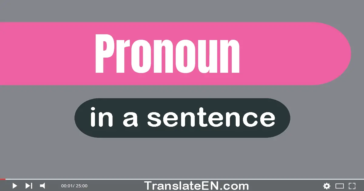 Use "pronoun" in a sentence | "pronoun" sentence examples