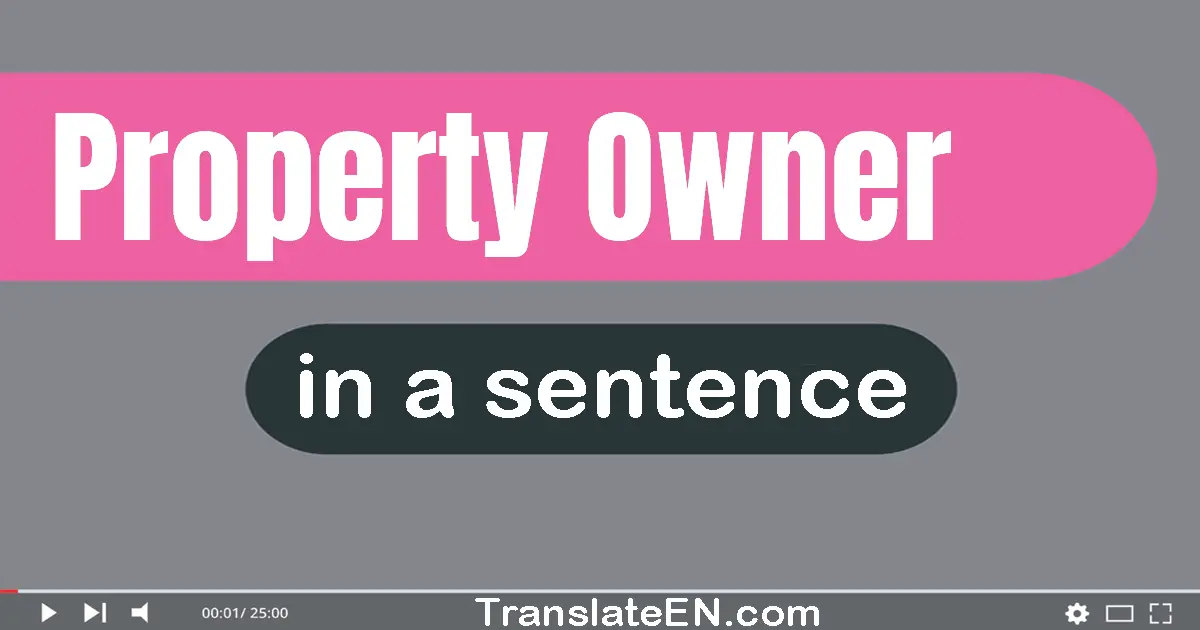 Use "property owner" in a sentence | "property owner" sentence examples