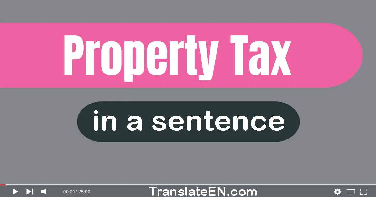Use "property tax" in a sentence | "property tax" sentence examples