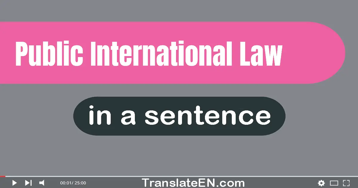 Public International Law in a sentence