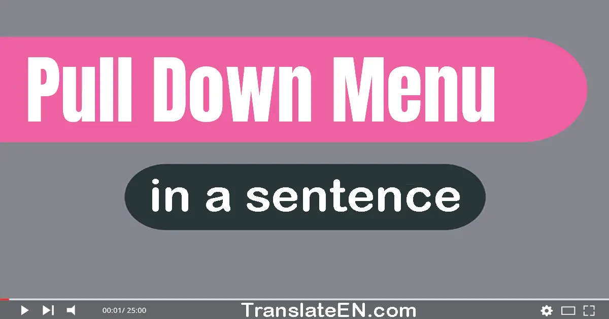 Use "pull-down menu" in a sentence | "pull-down menu" sentence examples