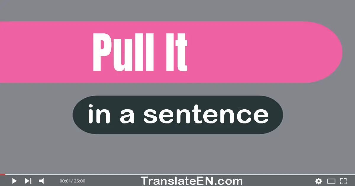 Use "pull it" in a sentence | "pull it" sentence examples