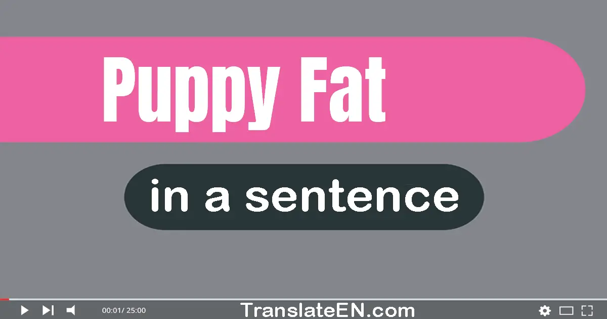 Use "puppy fat" in a sentence | "puppy fat" sentence examples
