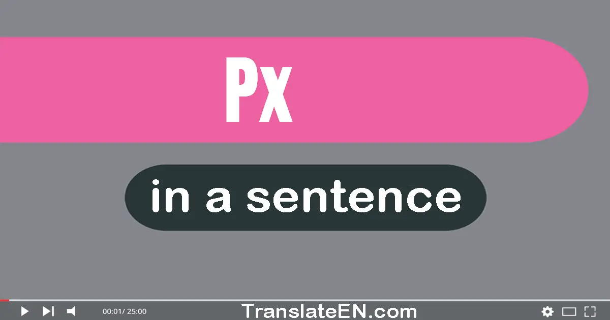 Px in a sentence