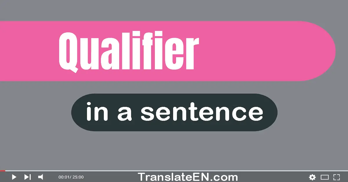 Qualifier in a sentence