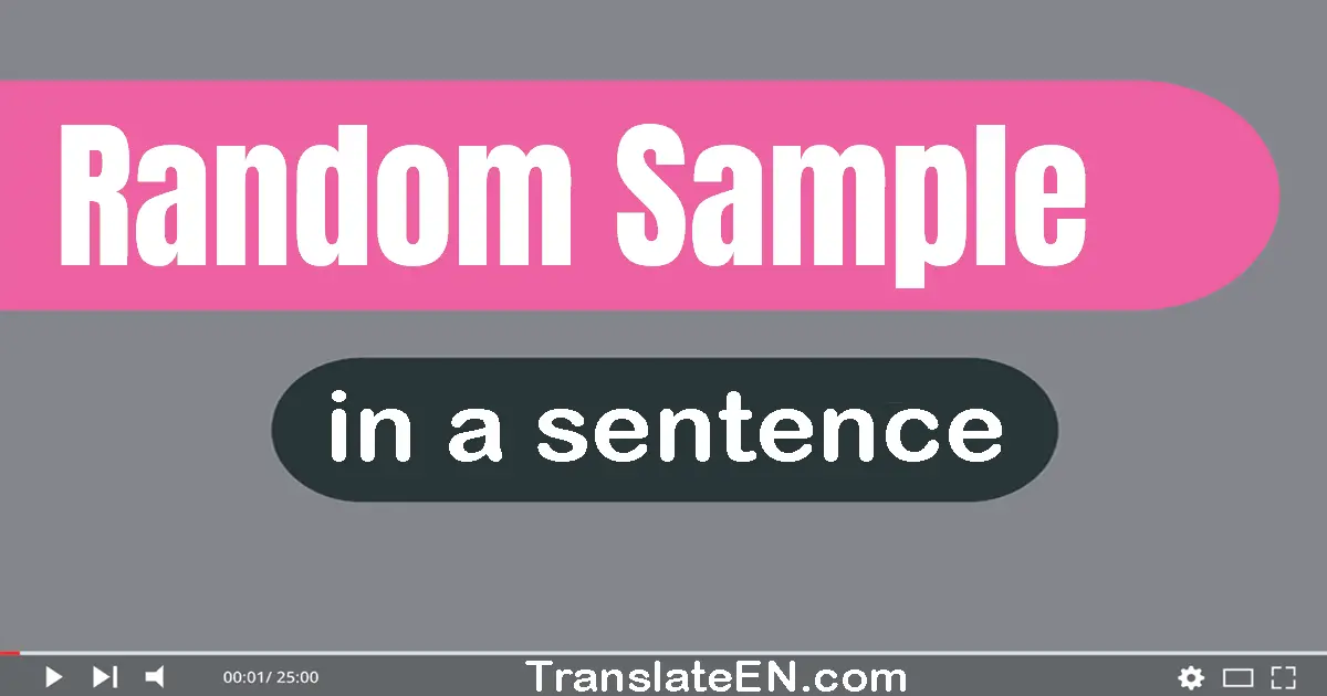 Use "random sample" in a sentence | "random sample" sentence examples