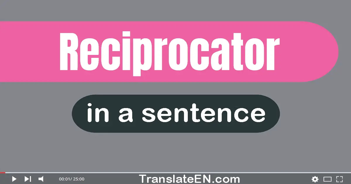 Use "reciprocator" in a sentence | "reciprocator" sentence examples