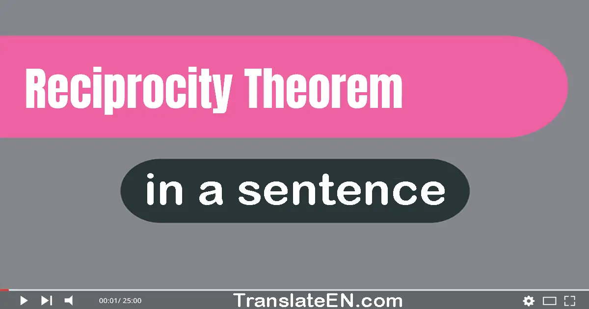 Use "reciprocity theorem" in a sentence | "reciprocity theorem" sentence examples
