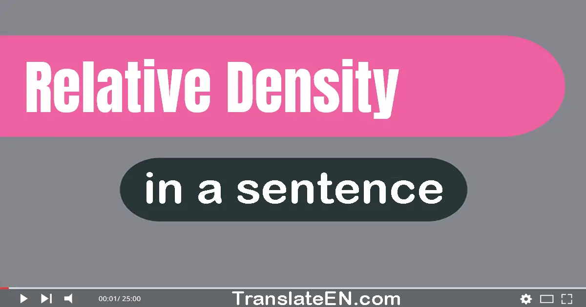 Use "relative density" in a sentence | "relative density" sentence examples
