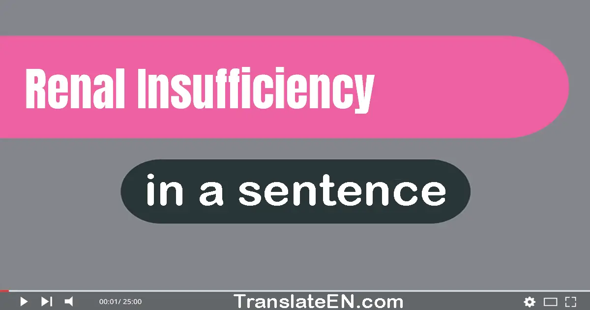 Use "renal insufficiency" in a sentence | "renal insufficiency" sentence examples