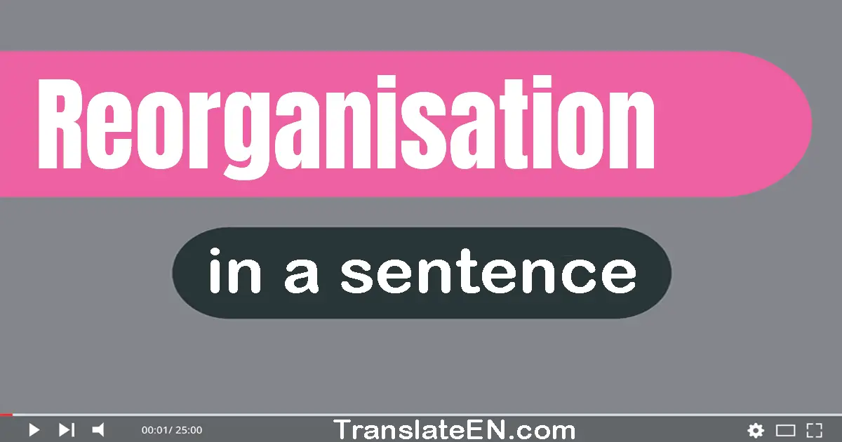 Use "reorganisation" in a sentence | "reorganisation" sentence examples