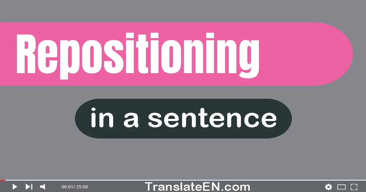 Use "repositioning" in a sentence | "repositioning" sentence examples