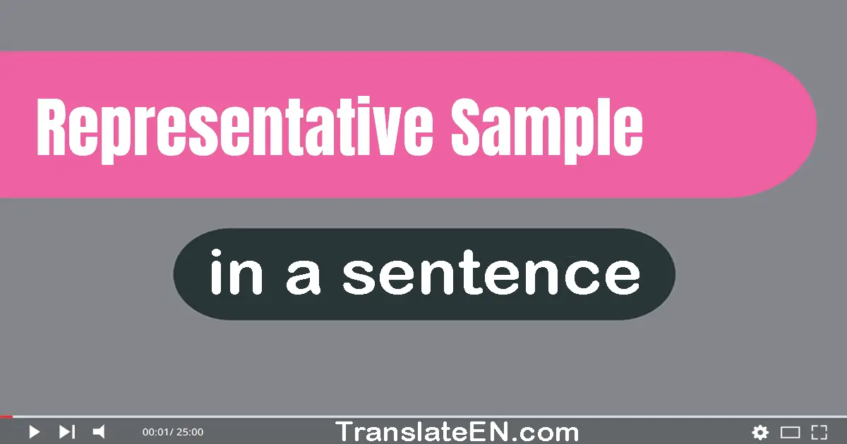 Use "representative sample" in a sentence | "representative sample" sentence examples