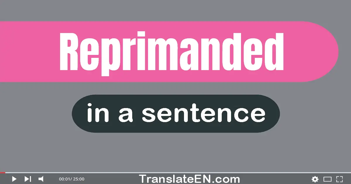 Use "reprimanded" in a sentence | "reprimanded" sentence examples