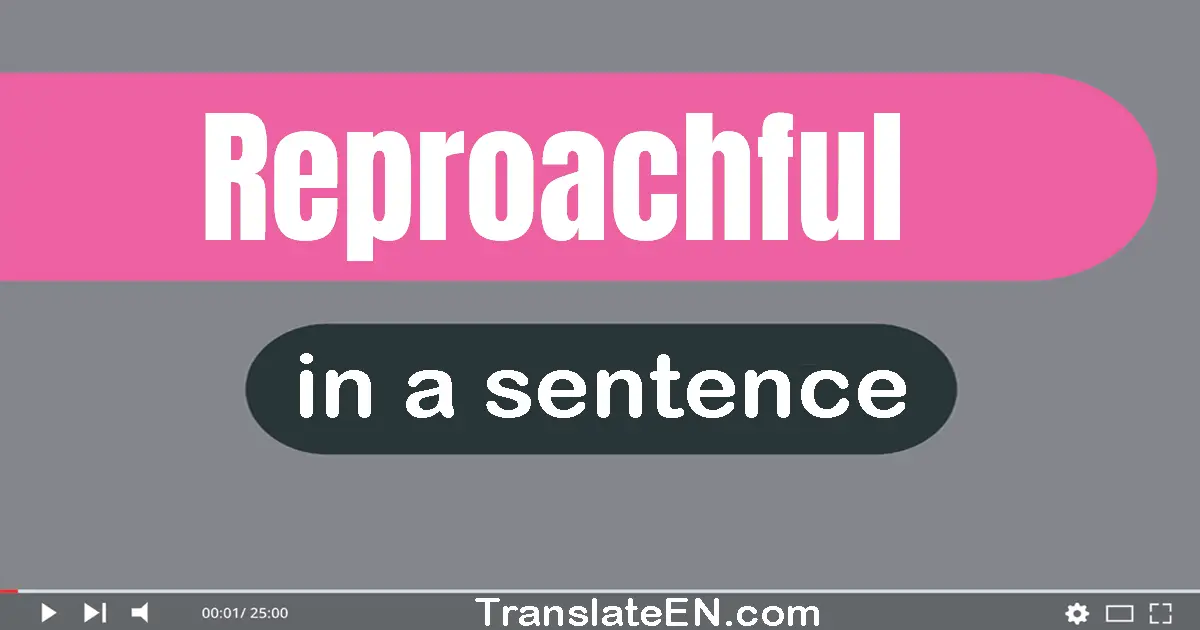 Use "reproachful" in a sentence | "reproachful" sentence examples