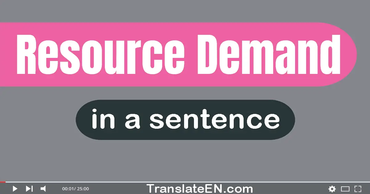 Use "resource demand" in a sentence | "resource demand" sentence examples