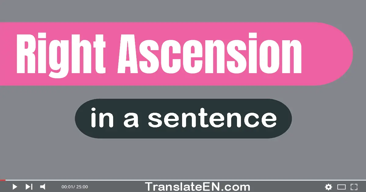 Right Ascension in a sentence