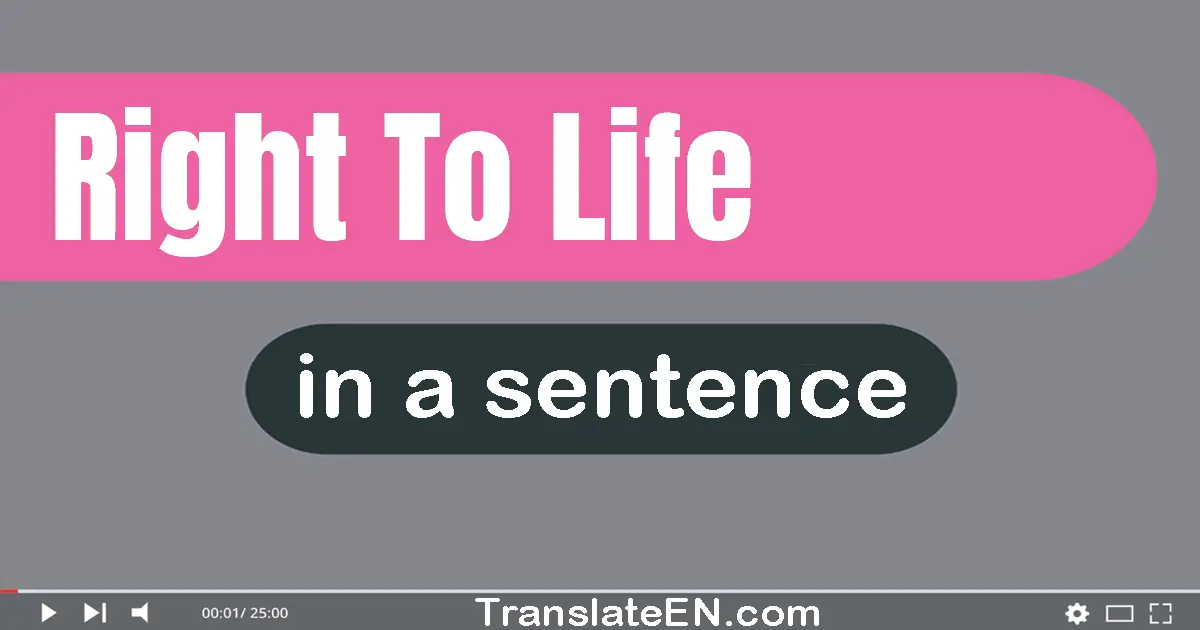 Right To Life in a sentence