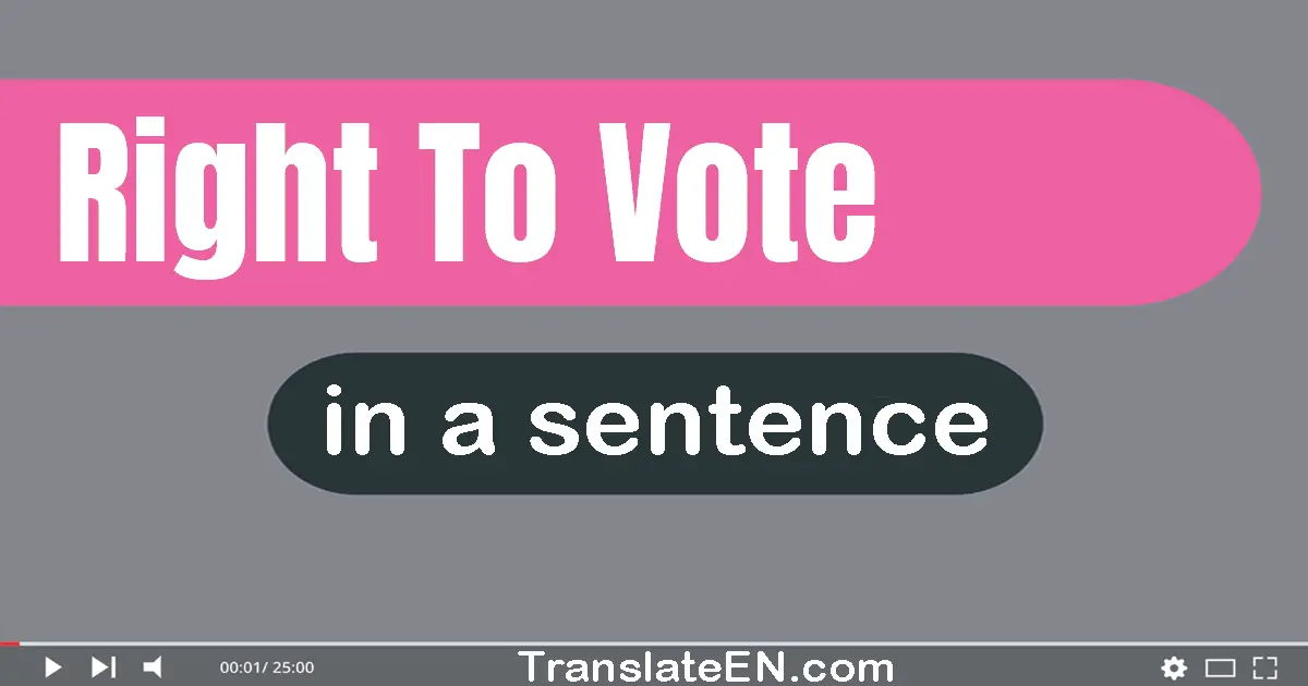 Right To Vote in a sentence