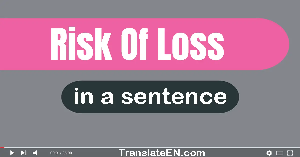 Risk Of Loss in a sentence