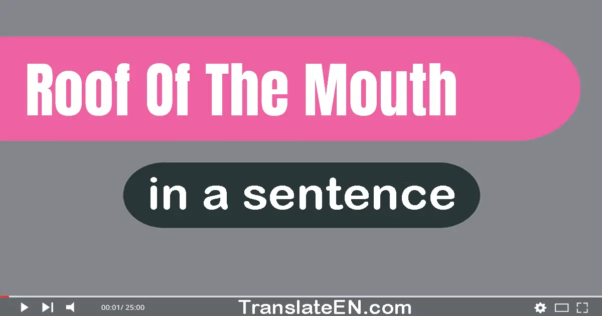 Use "roof of the mouth" in a sentence | "roof of the mouth" sentence examples