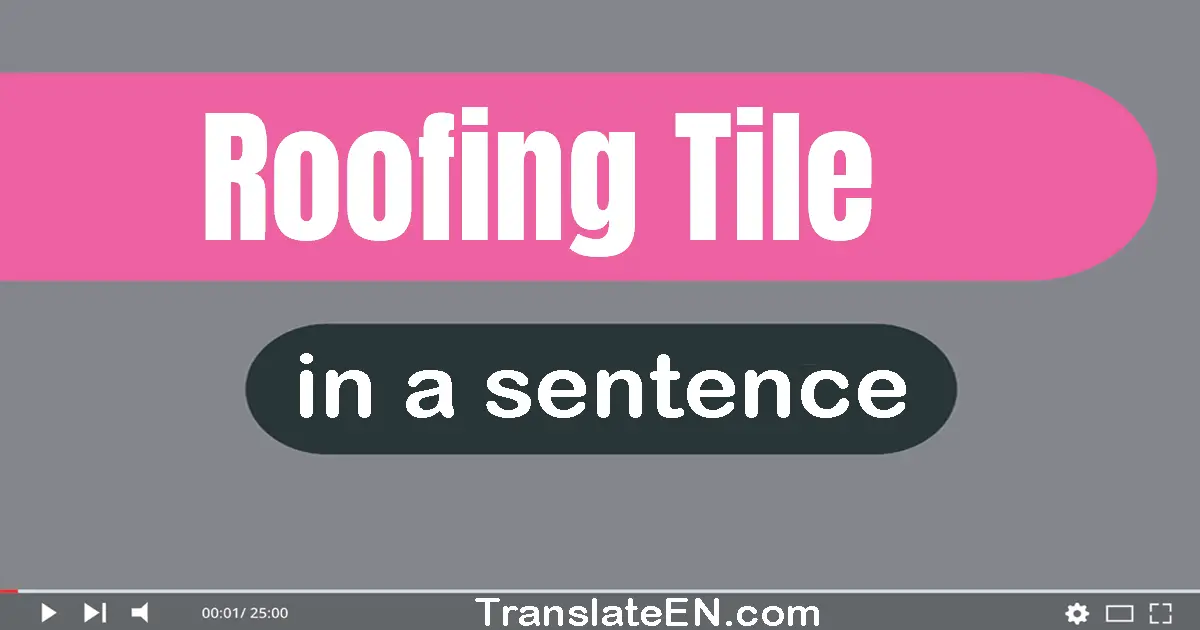 Use "roofing tile" in a sentence | "roofing tile" sentence examples