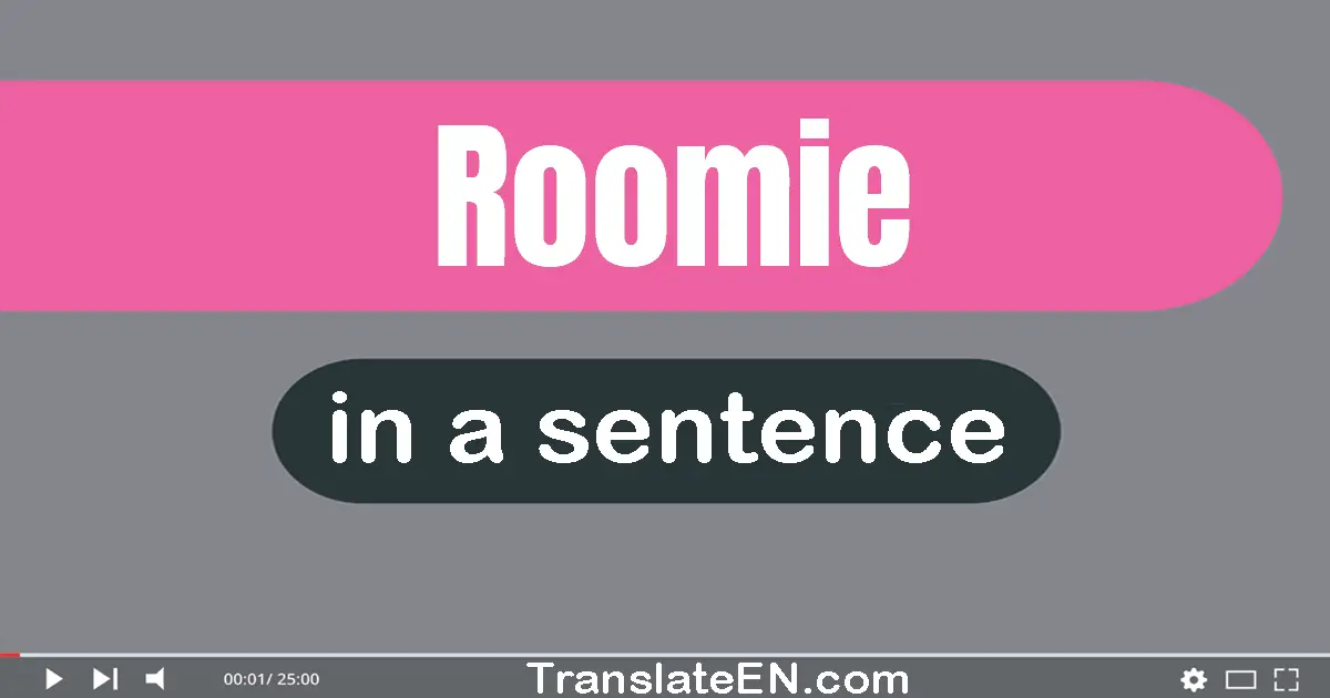Use "roomie" in a sentence | "roomie" sentence examples