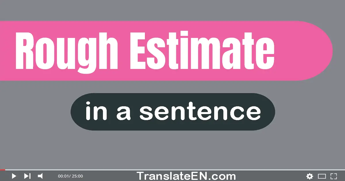 Rough Estimate in a sentence