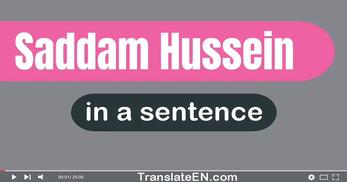 Saddam Hussein in a sentence