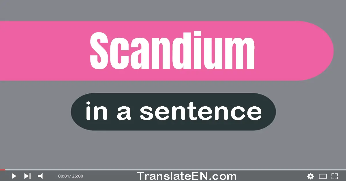 Scandium in a sentence