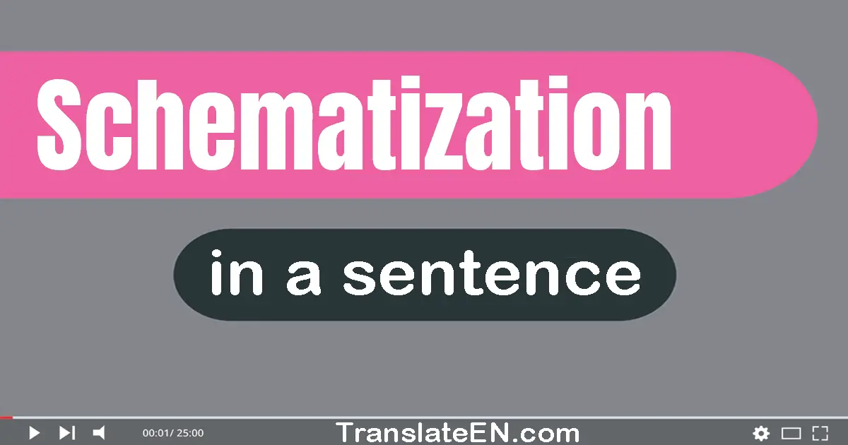 Use "schematization" in a sentence | "schematization" sentence examples