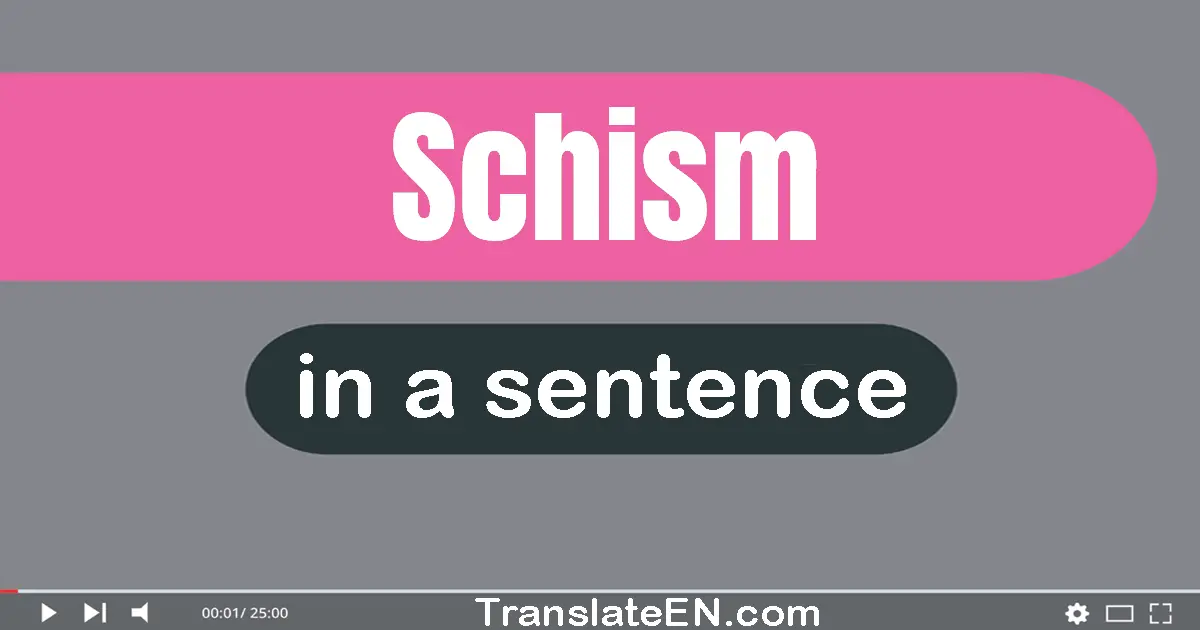 Use "schism" in a sentence | "schism" sentence examples