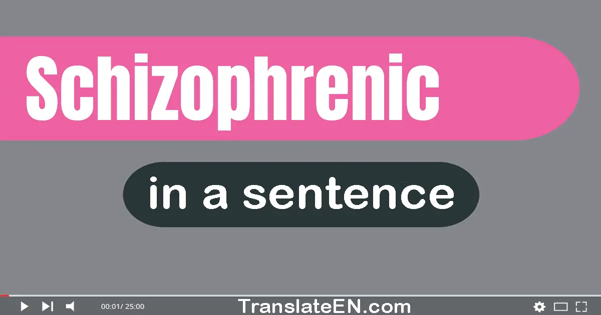 Schizophrenic in a sentence