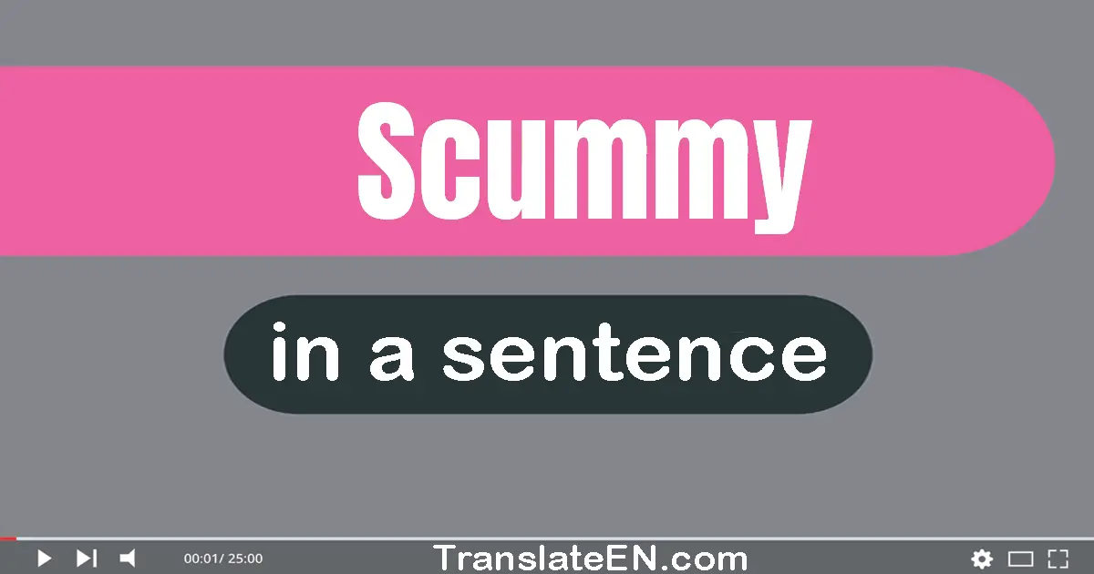 Scummy in a sentence