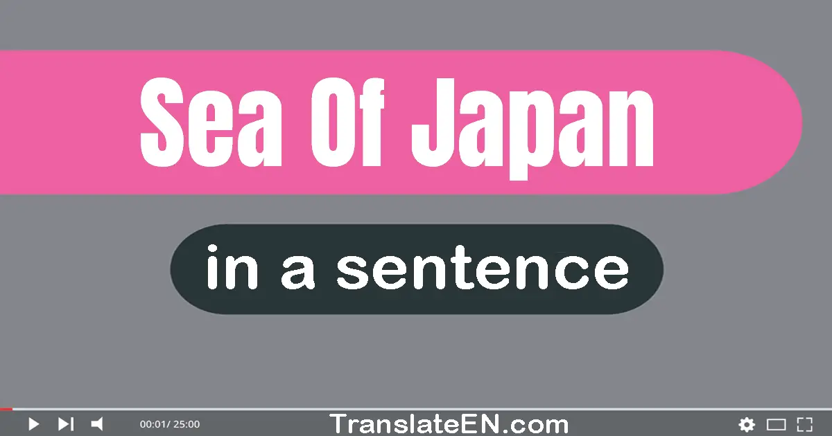 Use "sea of japan" in a sentence | "sea of japan" sentence examples