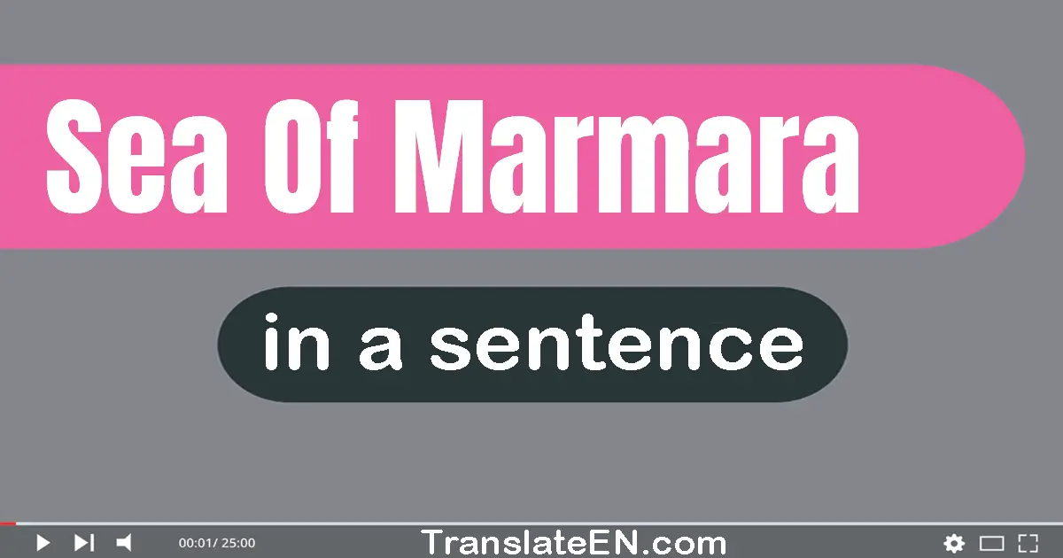 Use "sea of marmara" in a sentence | "sea of marmara" sentence examples