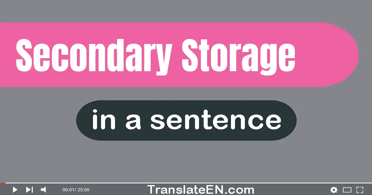 Secondary Storage in a sentence