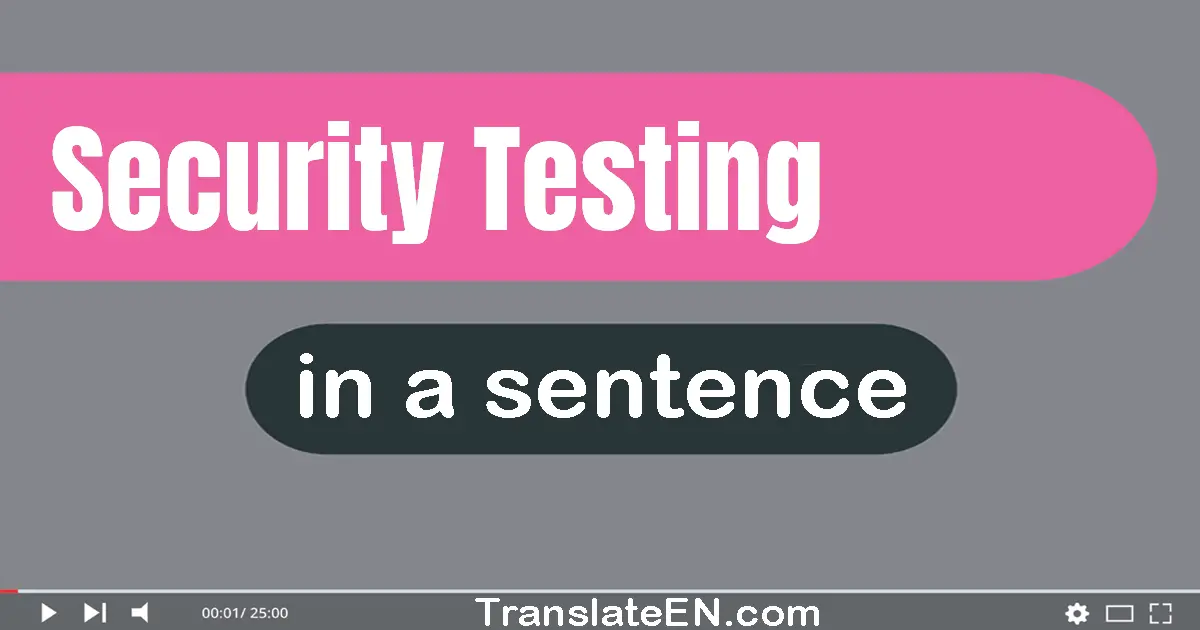 Security Testing in a sentence