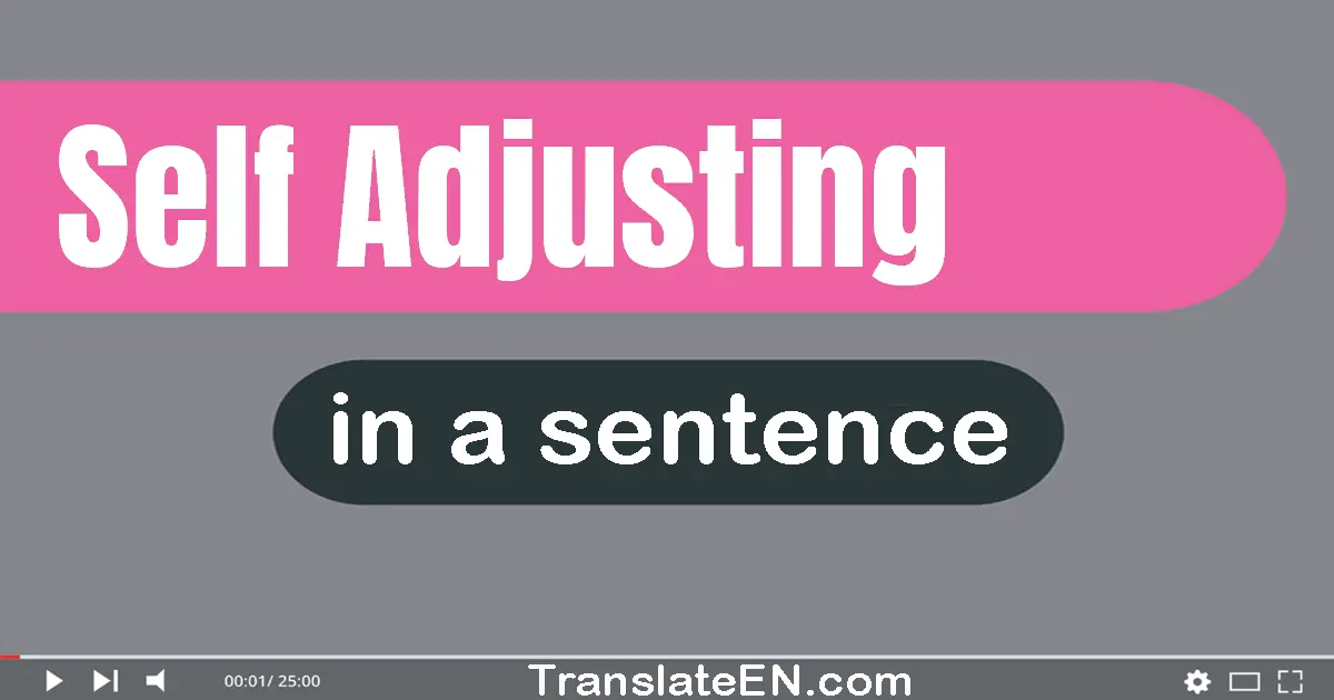Use "self-adjusting" in a sentence | "self-adjusting" sentence examples