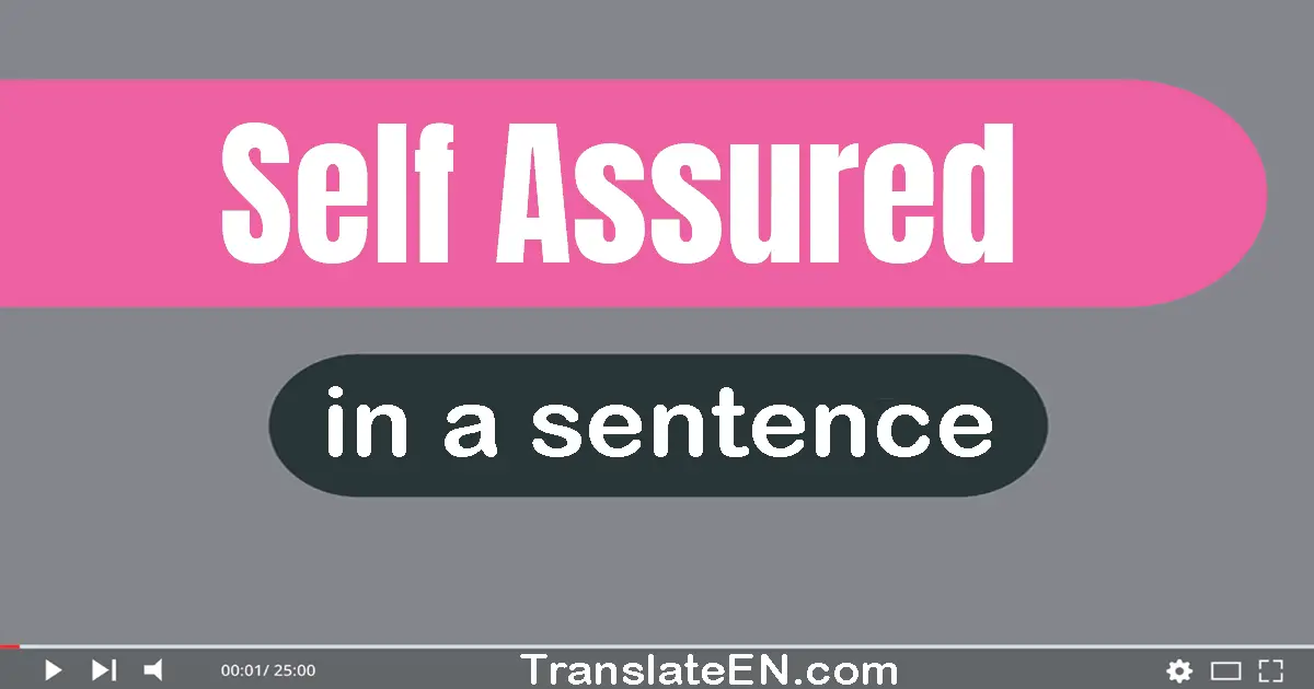 Use "self-assured" in a sentence | "self-assured" sentence examples