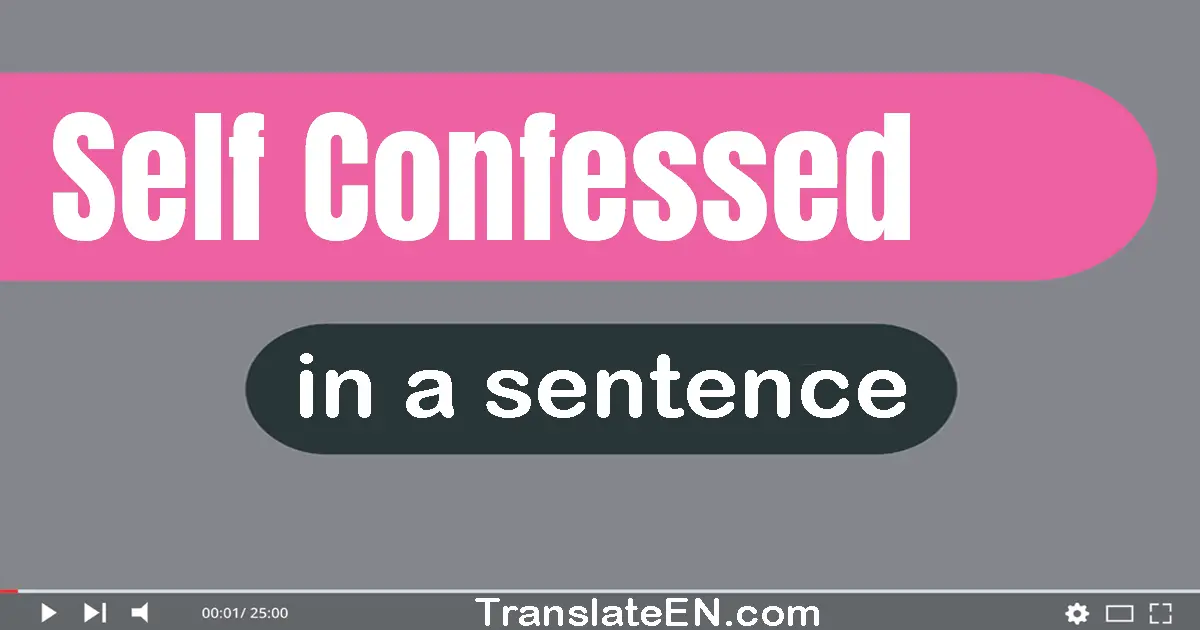 Self-confessed in a sentence