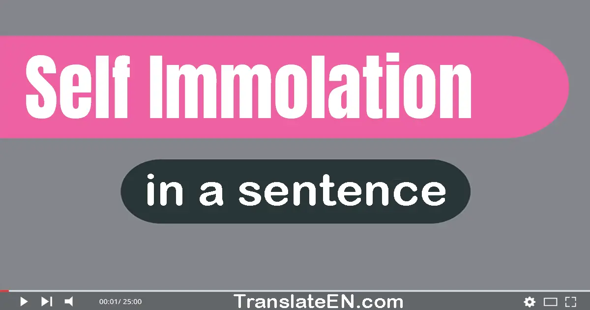 Use "self-immolation" in a sentence | "self-immolation" sentence examples
