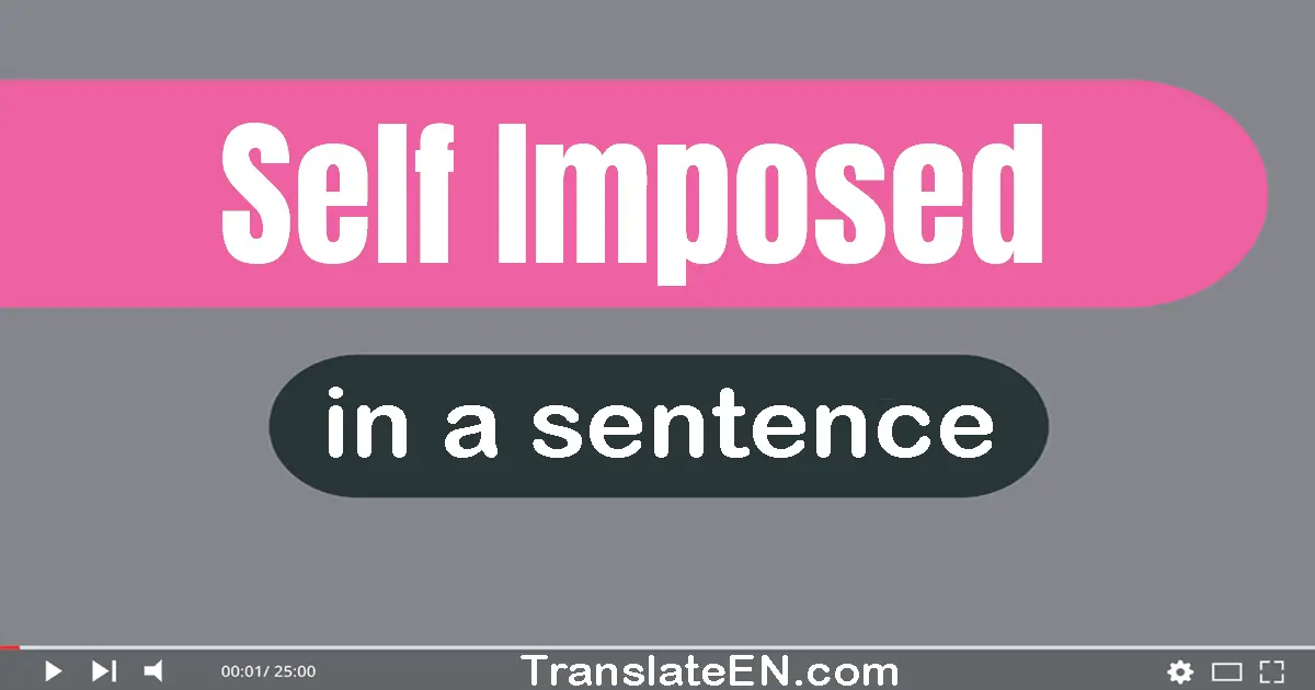 Use "self-imposed" in a sentence | "self-imposed" sentence examples