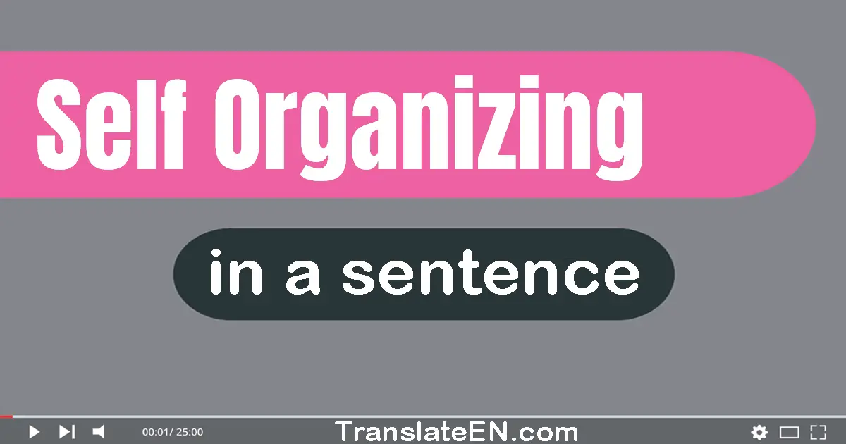 Self-organizing in a sentence