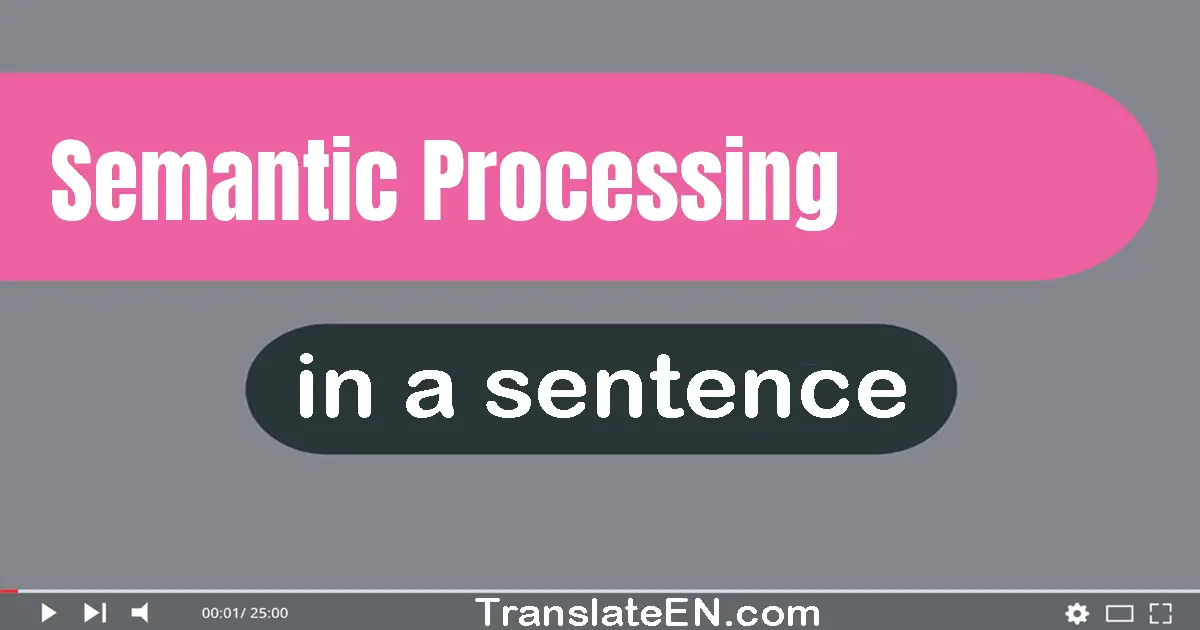 Semantic Processing in a sentence