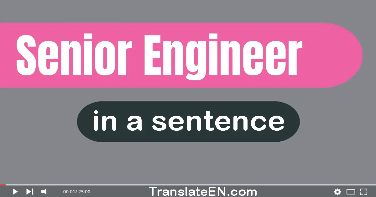 Senior Engineer in a sentence