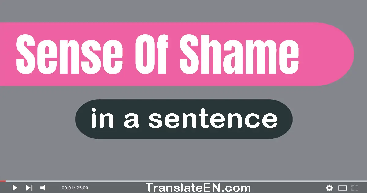 Sense Of Shame in a sentence