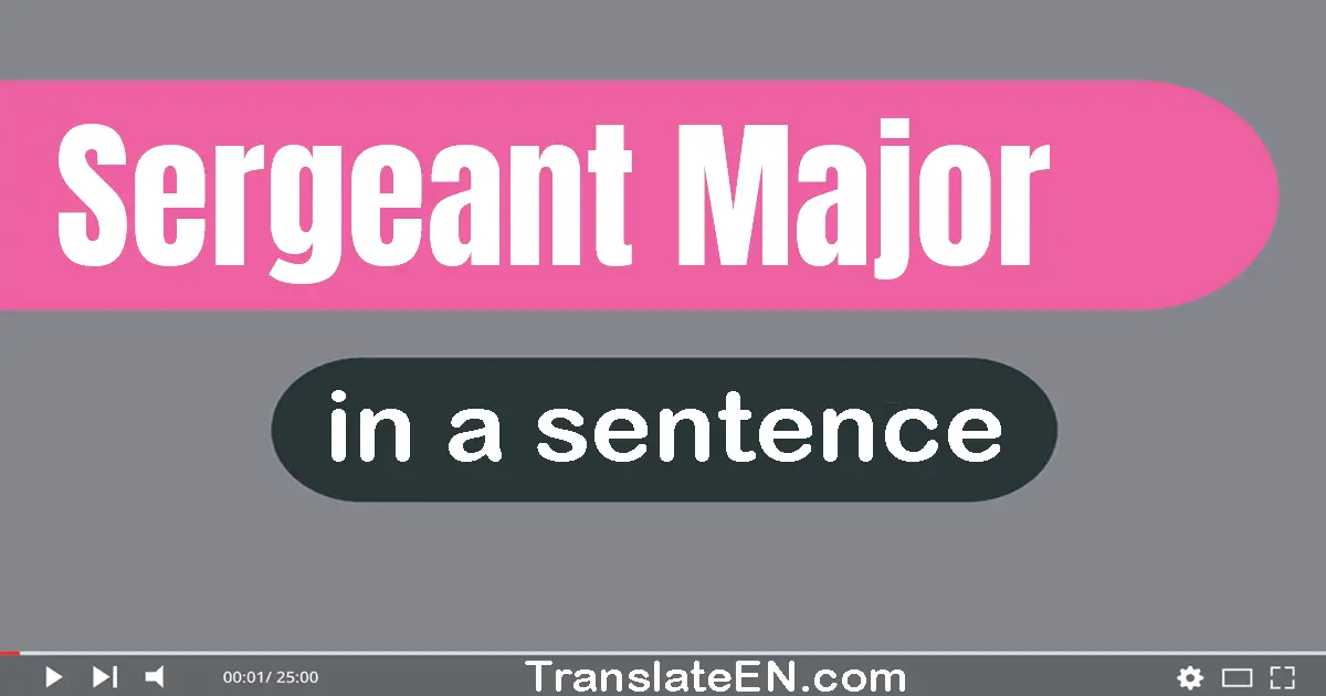 Use "sergeant major" in a sentence | "sergeant major" sentence examples